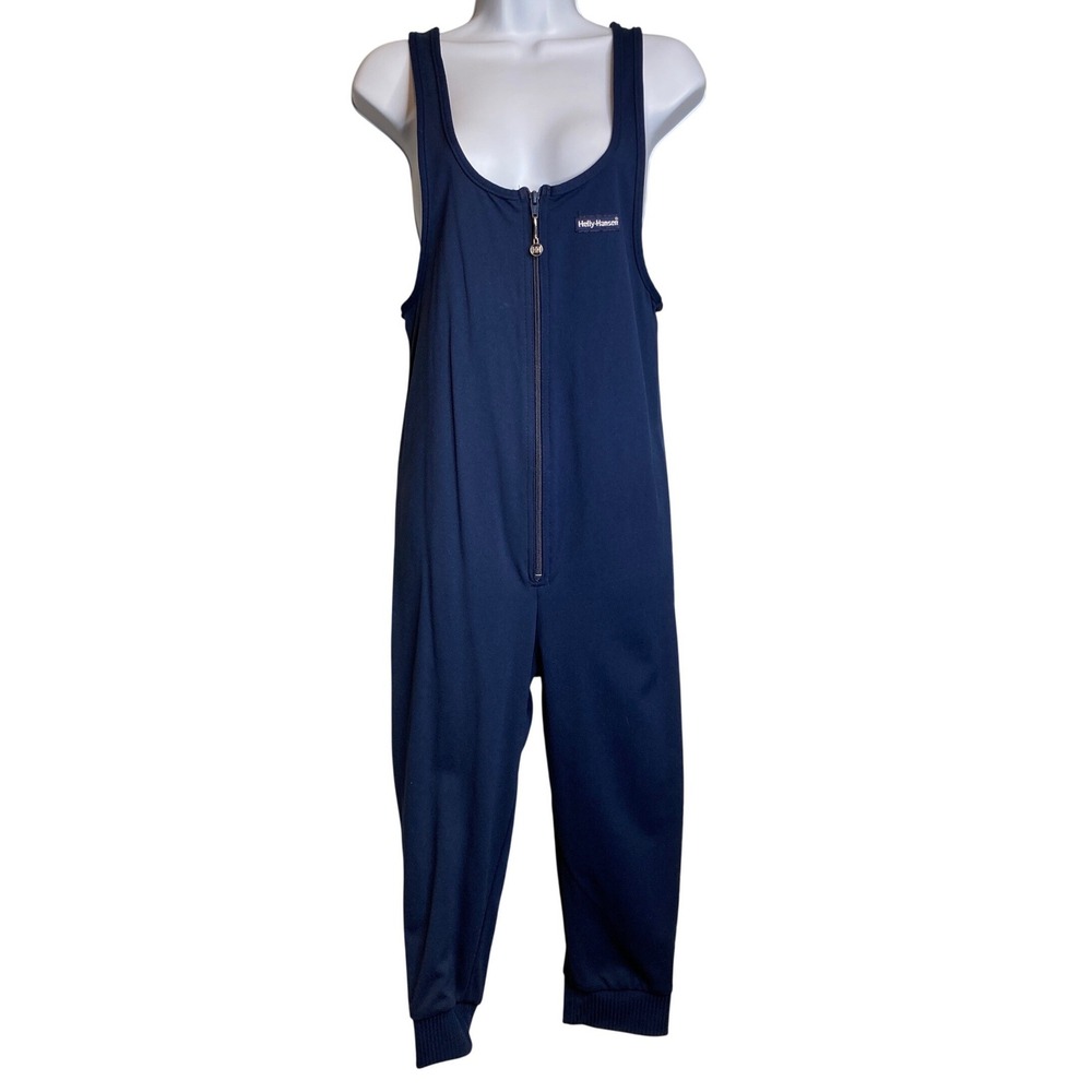 Vintage 80s Helly Hansen Womens Navy Blue Zip Front Ski Suit L Retro Sportswear‎